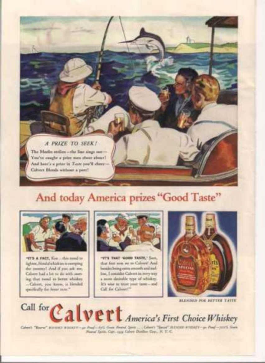 Whiskey Boat Marlin Vintage Retro Advert Ads A4 Photo Print