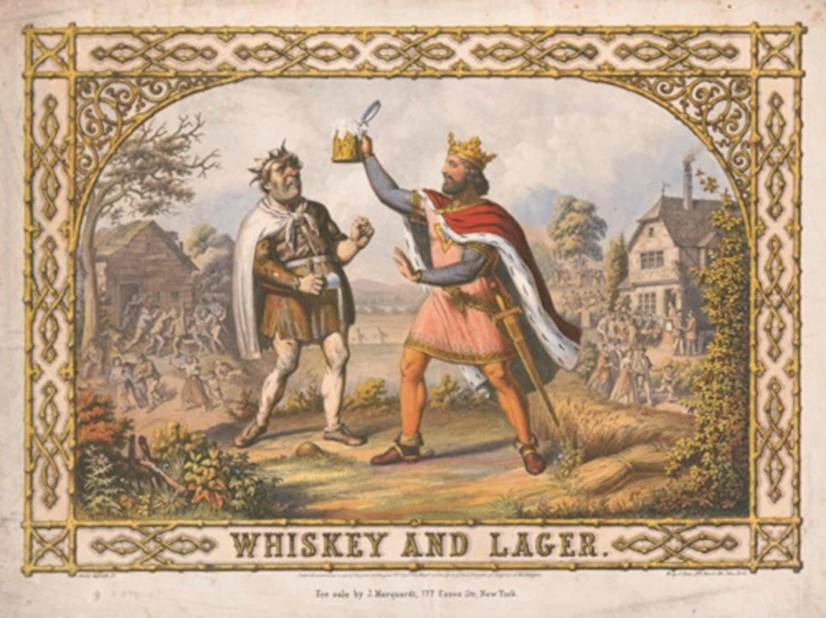 Whiskey Lager King Vintage Retro Advert Poster