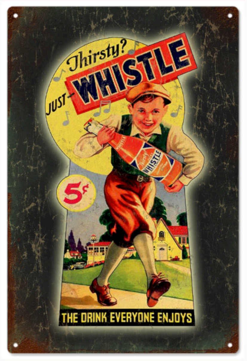 Whistle Soda Boy Vintage Retro Advert Ads A4 Photo Print