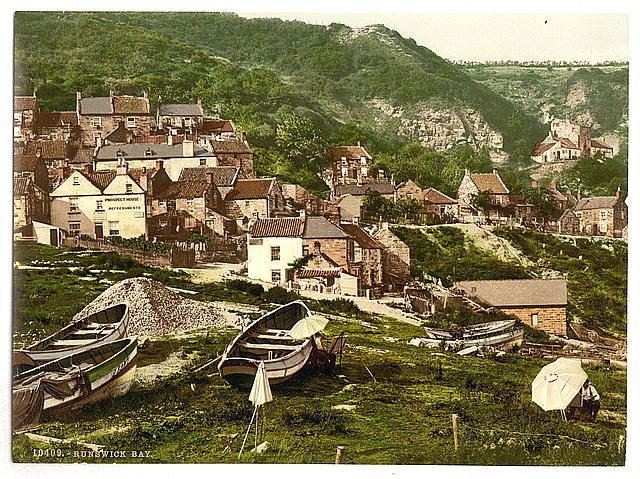 Whitby II Runswick Bay Yorkshire Vintage A4 Photo Print