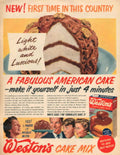 White Cake Mix 1950s Vintage Retro Advert Poster