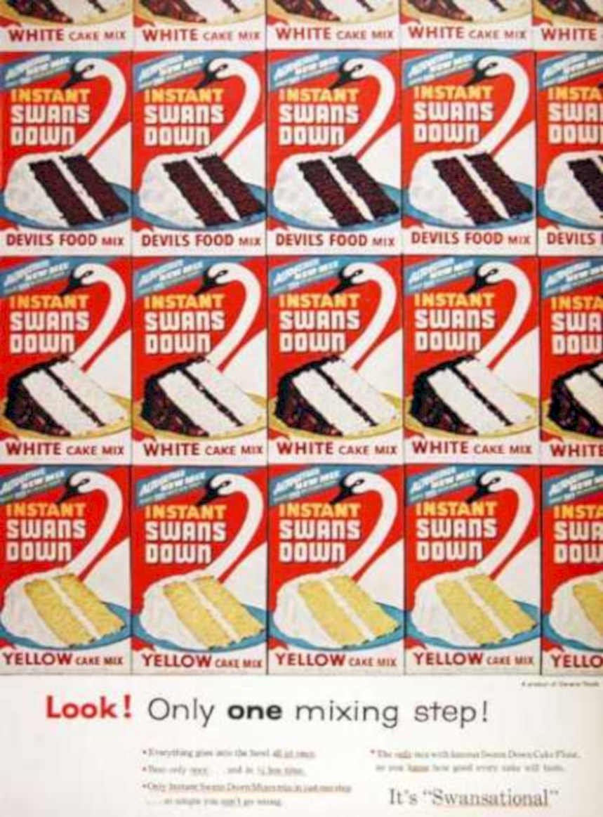 White Cake Mix Vintage Retro Advert Ads A4 Photo Print