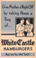 White Castle Hamburgers 1930s Vintage Retro Advert Poster