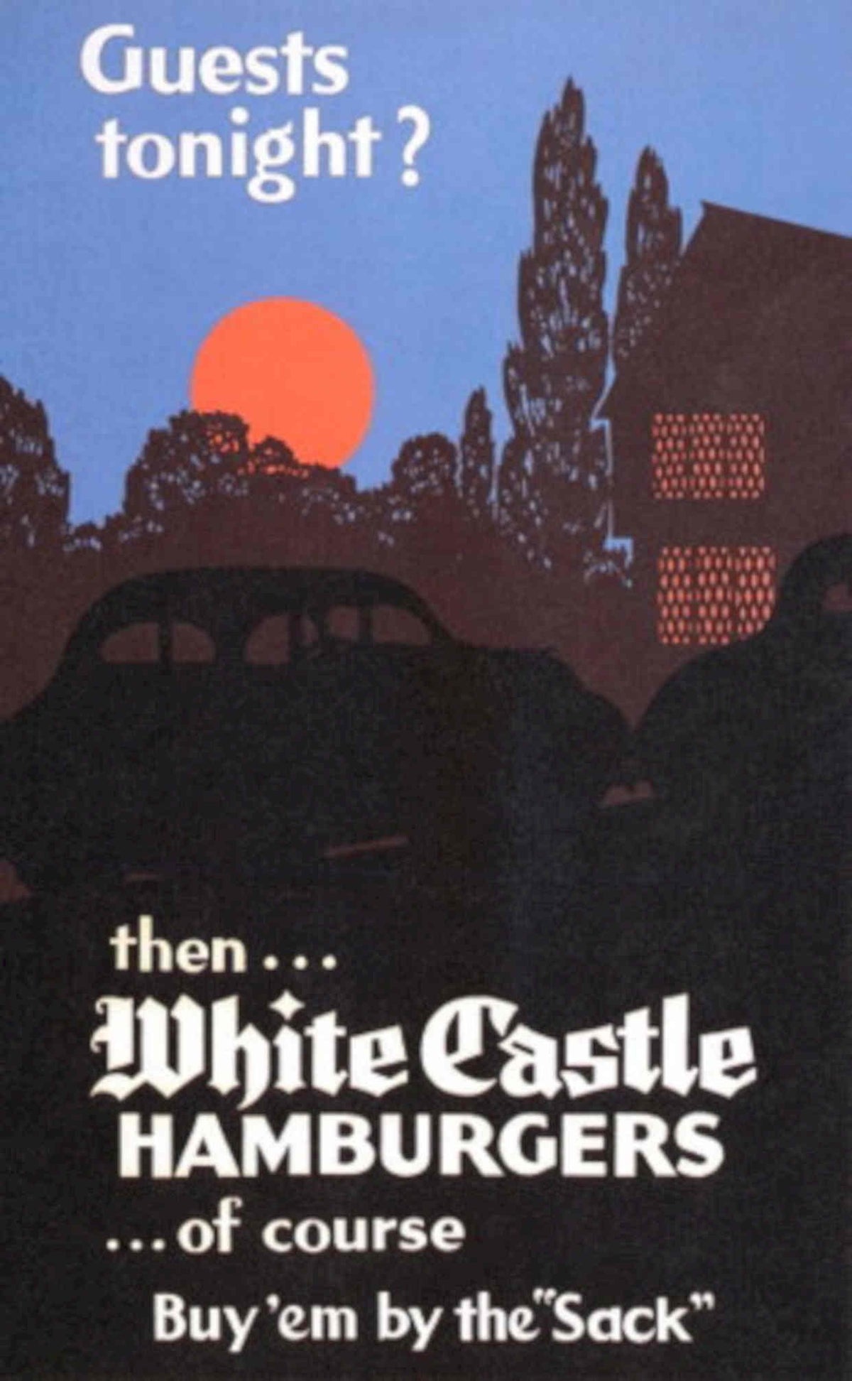 White Castle Hamburgers 1940s Vintage Retro Advert Poster