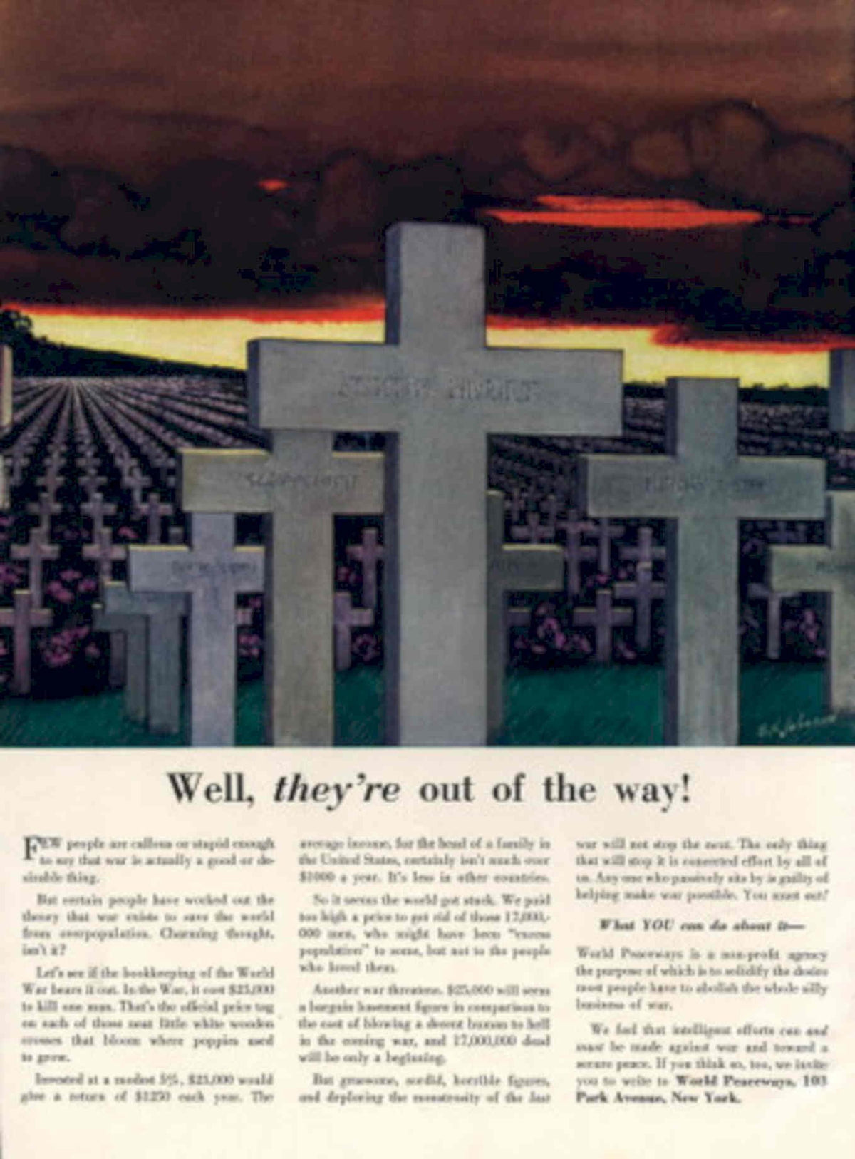 White Crosses Peacekeepers 1940s Vintage Retro Advert Poster