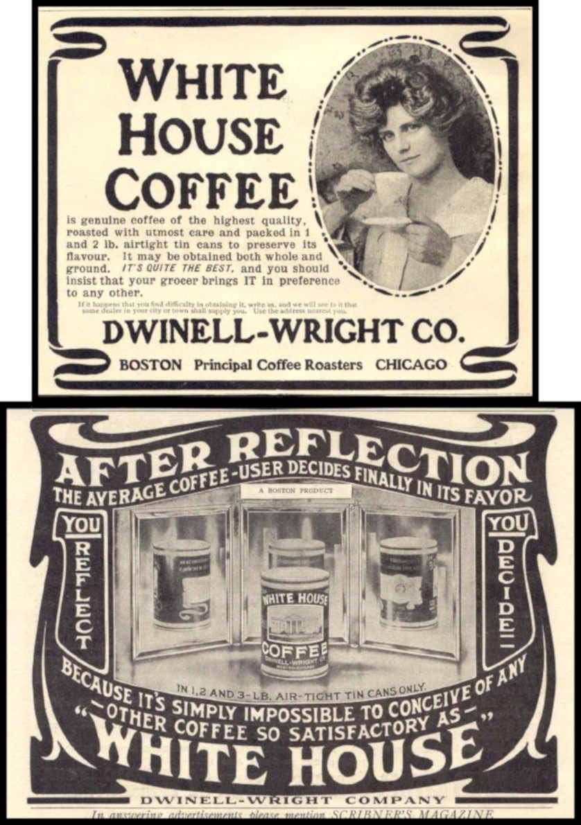 White House Coffee 2 Vintage Retro Advert Ads A4 Photo Print