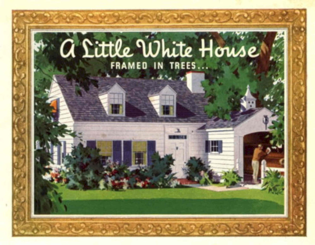 White House Trees 1930s Vintage Retro Advert Poster