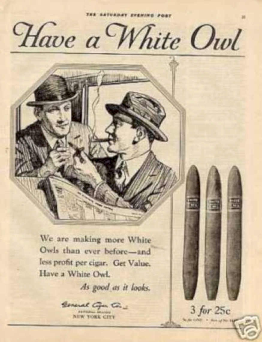 White Owl Cigars Vintage Retro Advert Ads A4 Photo Print