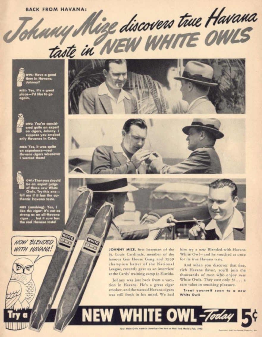 White Owl Mize 4 Vintage Retro Advert Ads A4 Photo Print
