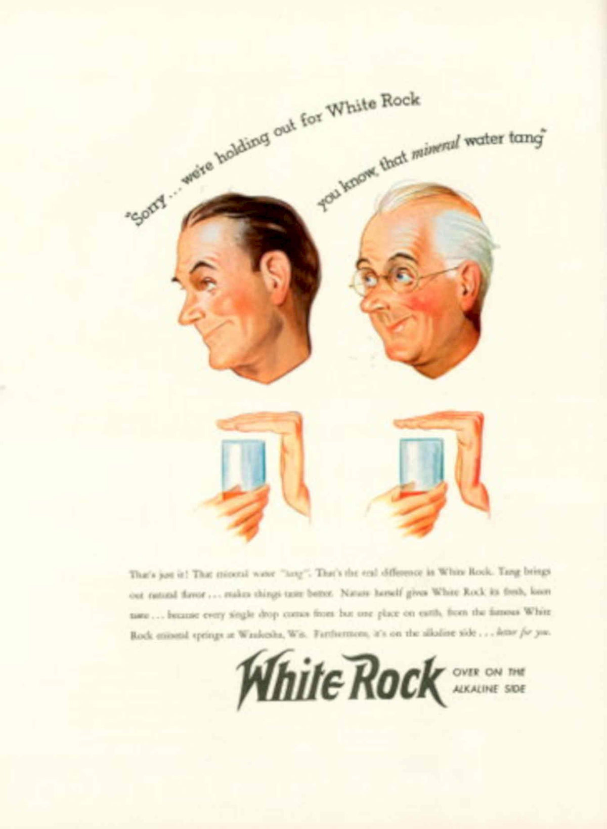 White Rock Water 1930s Vintage Retro Advert Poster