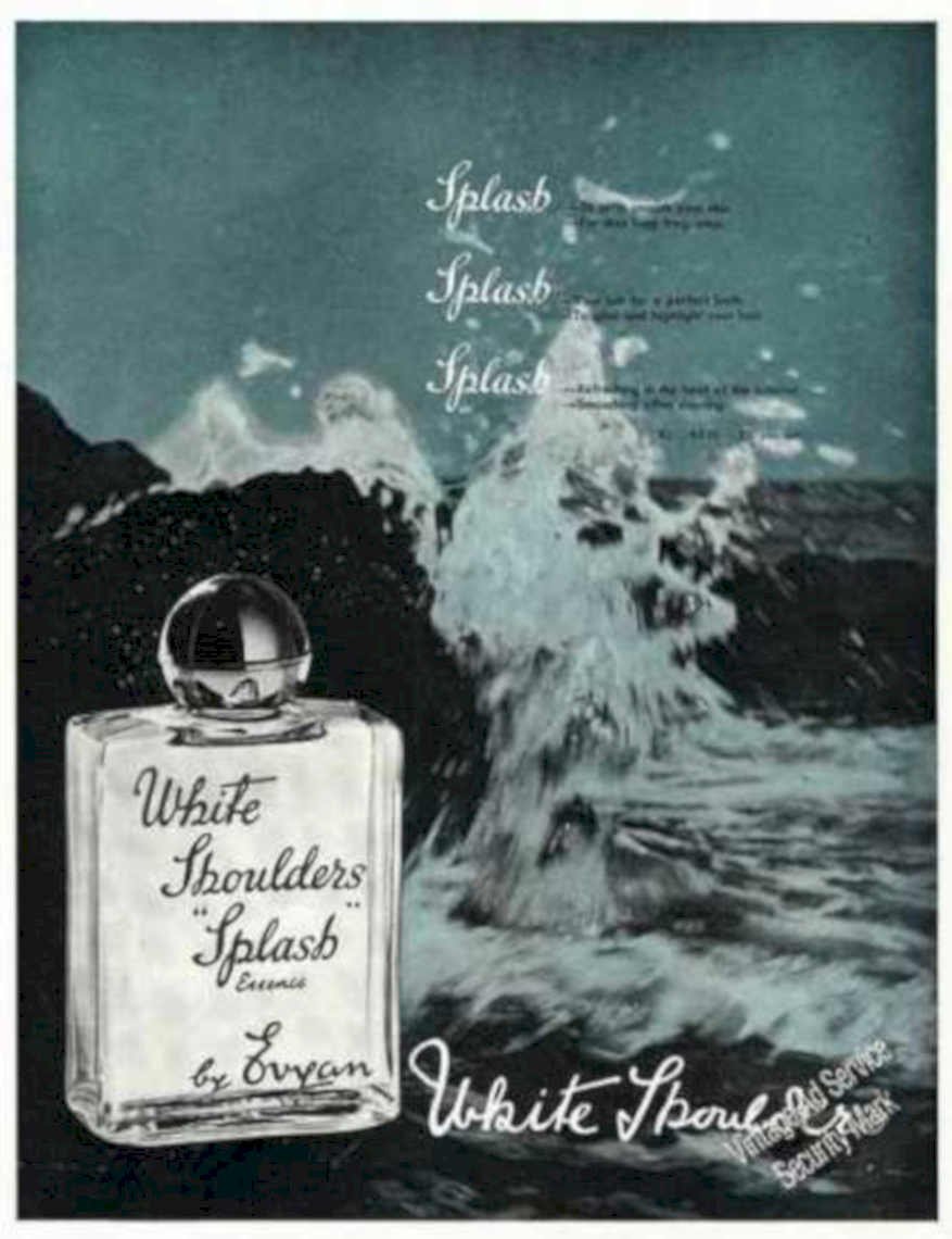 White Shoulders Splash Vintage Retro Advert Ads A4 Photo Print