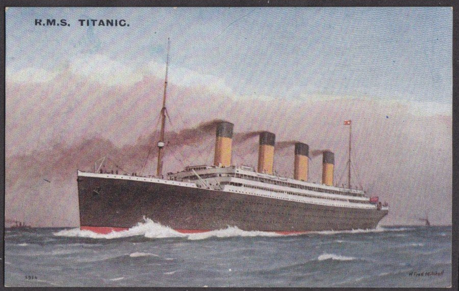 White Star Liner Titanic At Sea Vintage A4 Photo Print