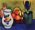 White jug with flowers and fruits by August Macke Expressionism A4 Photo Print