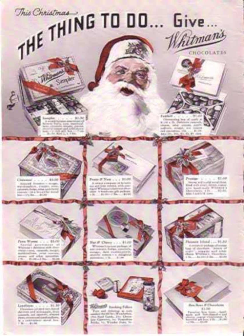 Whitmans Christmas Boxes Vintage Retro Advert Ads A4 Photo Print