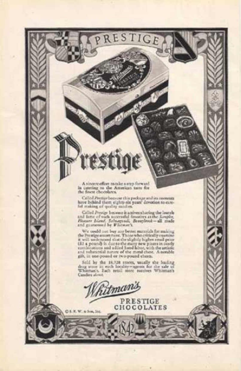 Whitmans Prestige Chocolates Vintage Retro Advert Ads A4 Photo Print