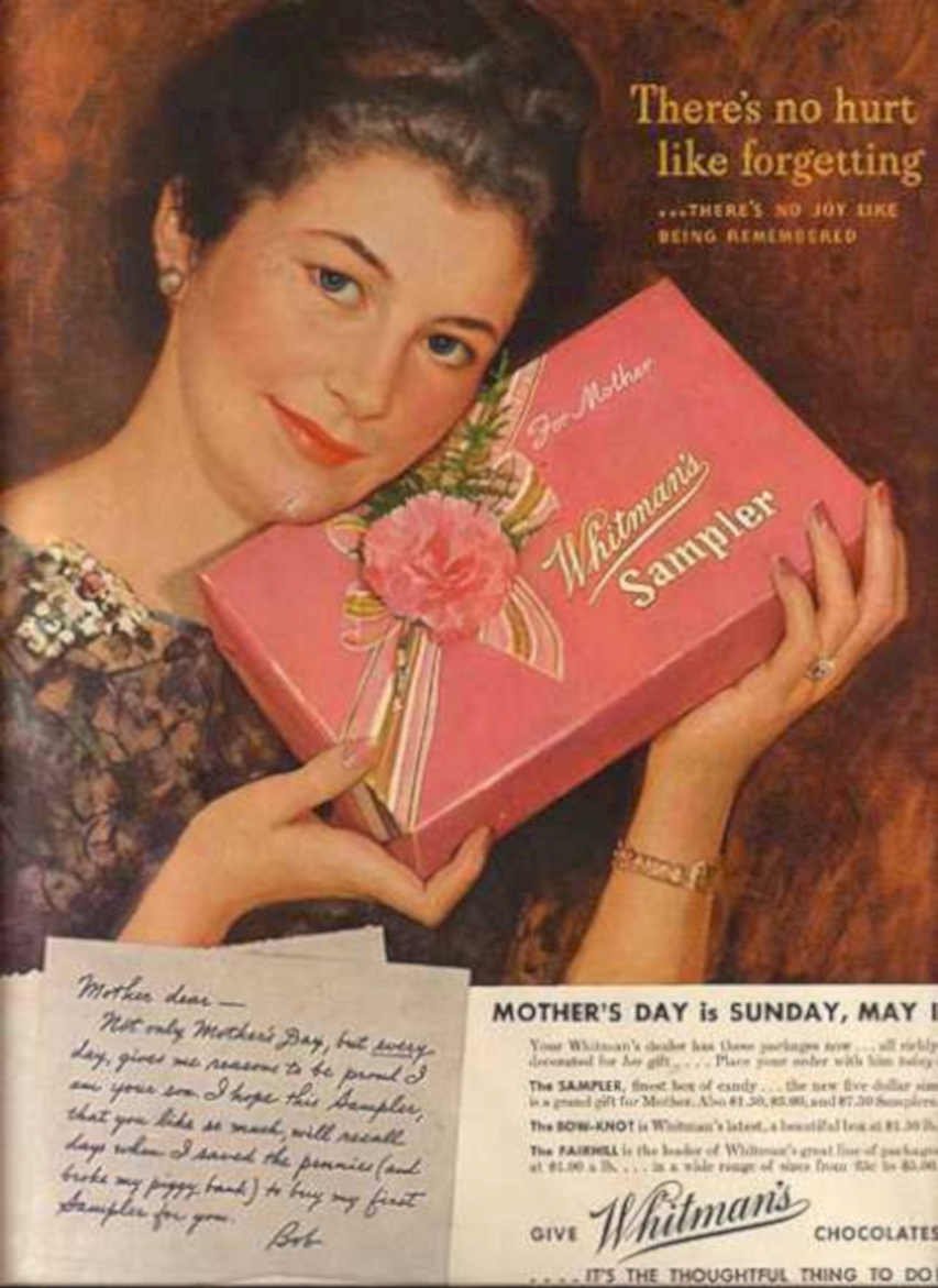 Whitmans Sampler Mothersday Vintage Retro Advert Ads A4 Photo Print