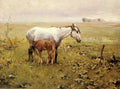 Wierusz Kowalski Alfred Von A Mare And Her Foal In A Landscape A4 Photo Print