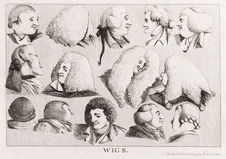 Wigs 1773 High Res barber advert A4 Photo Print