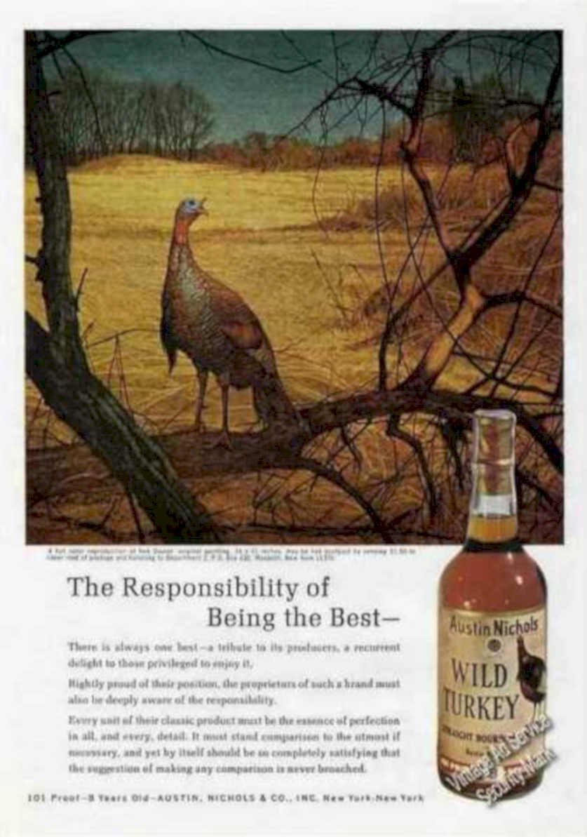 Wild Turkey Bottle 2 Vintage Retro Advert Ads A4 Photo Print