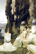Wilhelm Kotarbinski a lady on a marble bench in ancient rome Art A4 Photo Print