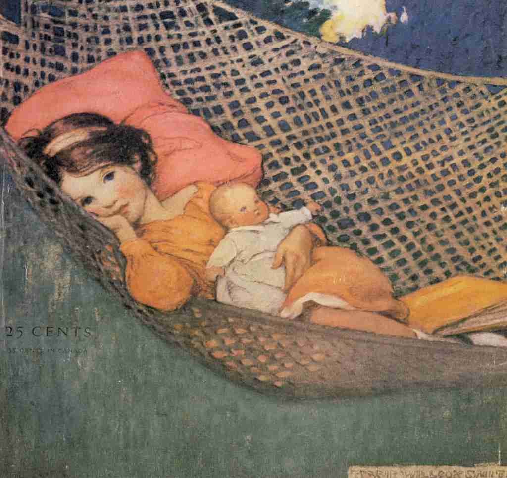 Willcox Smith Good Housekeeping Jul 1929 Relaxing in hammock A4 Photo Print