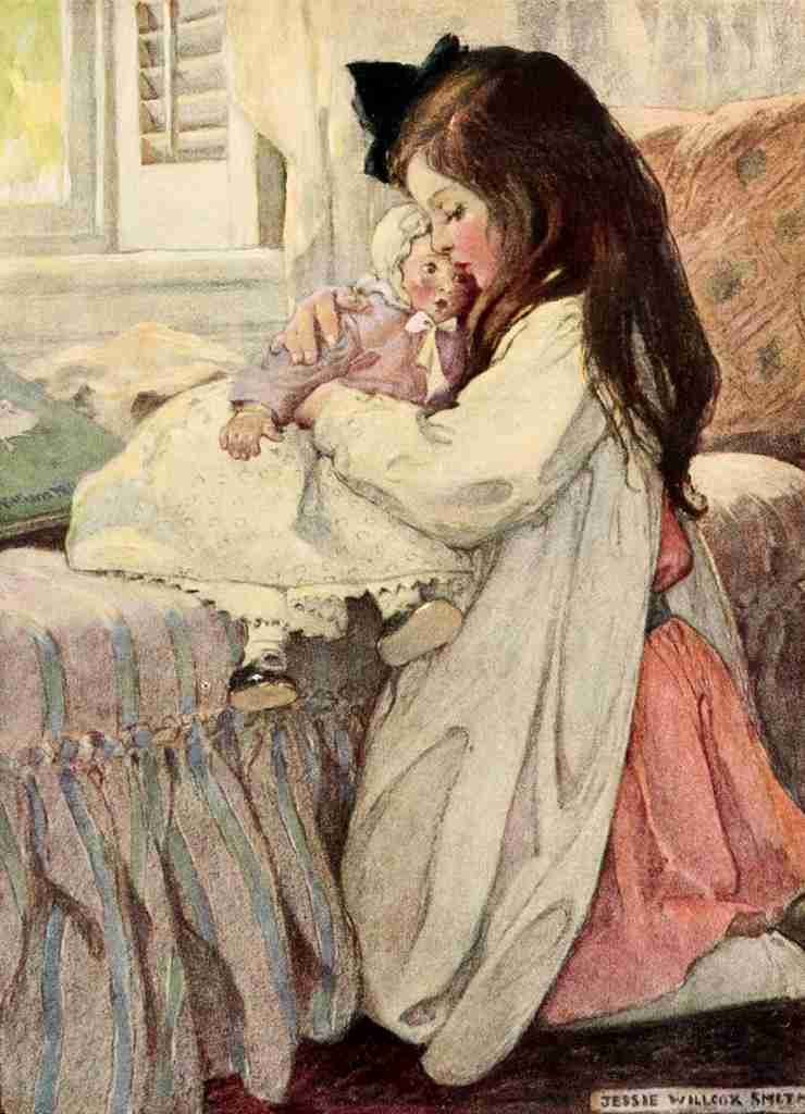 Willcox Smith Jessie 1909 Nursing dolly A4 Photo Print