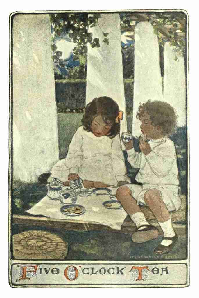 Willcox Smith Jessie 34 1903 Child in a Garden Five oclock tea A4 Photo Print