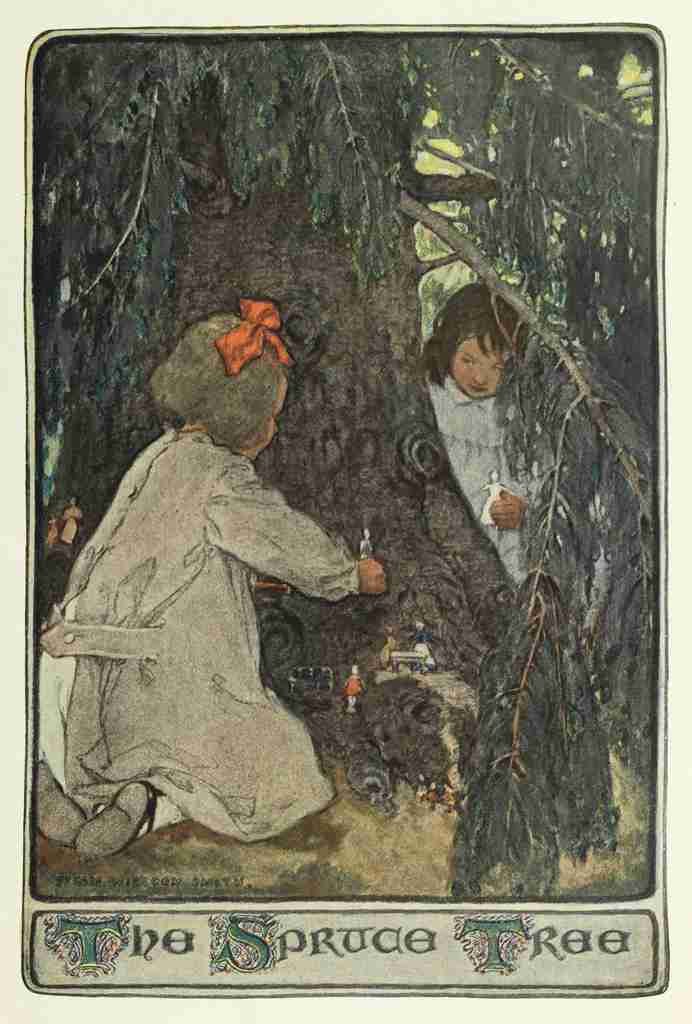 Willcox Smith Jessie 34 1903 Child in a Garden The Spruce Tree A4 Photo Print