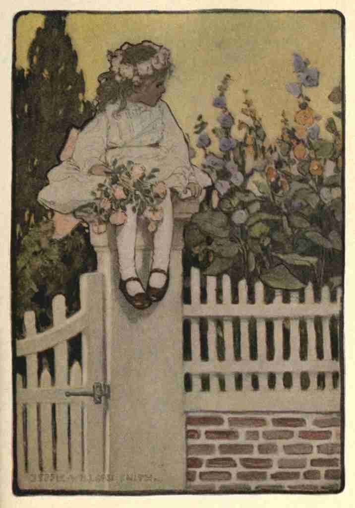 Willcox Smith The Chronicles of Rhoda 1909 Rhoda on wall A4 Photo Print