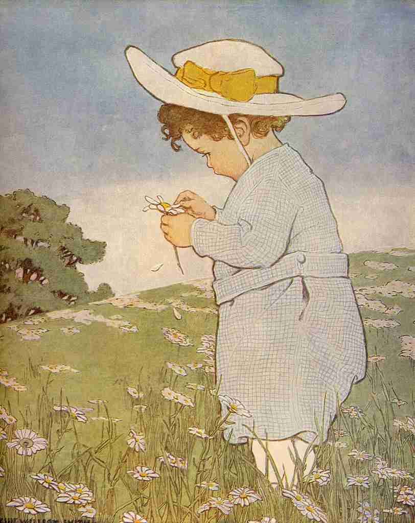 Willcox Smith The Now a Days Fairy Book 1911 She lufs me she lufs me not A4 Photo Print