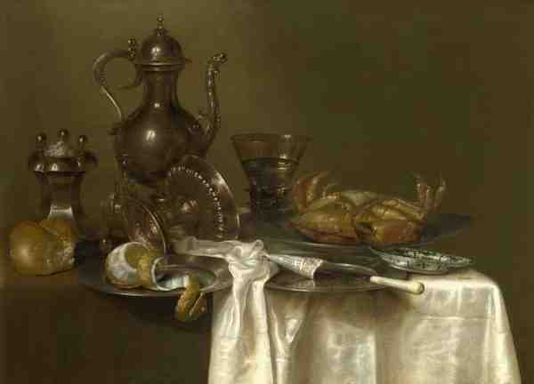 Willem Claesz Heda Still Life Pewter And Silver Vessels And A Crab A4 Photo Print