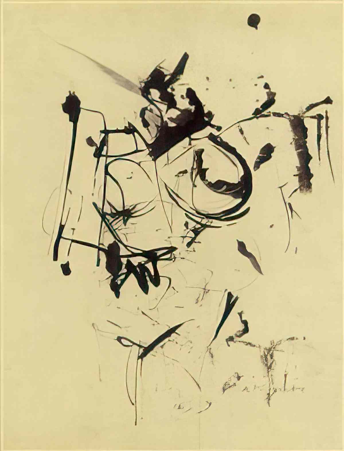 Willem de Kooning ink drawing 3 Art A4 Photo Print