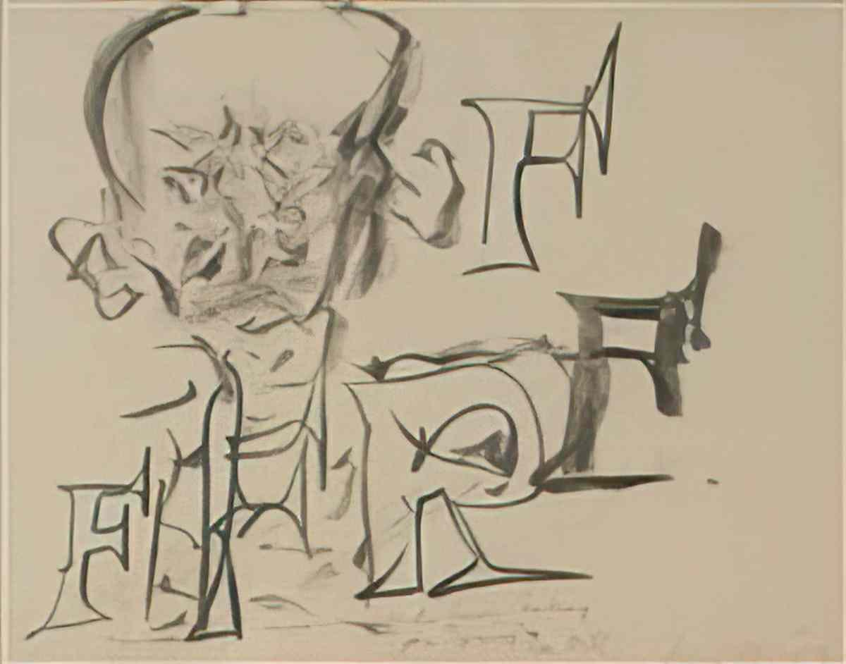 Willem de Kooning portrait of a man Art A4 Photo Print