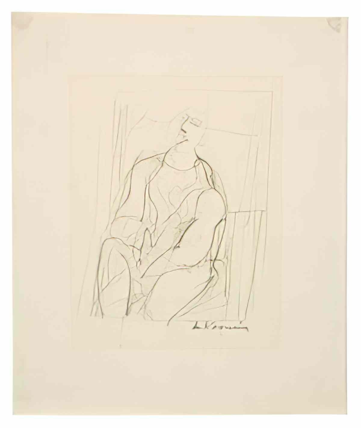 Willem de Kooning seated man Art A4 Photo Print