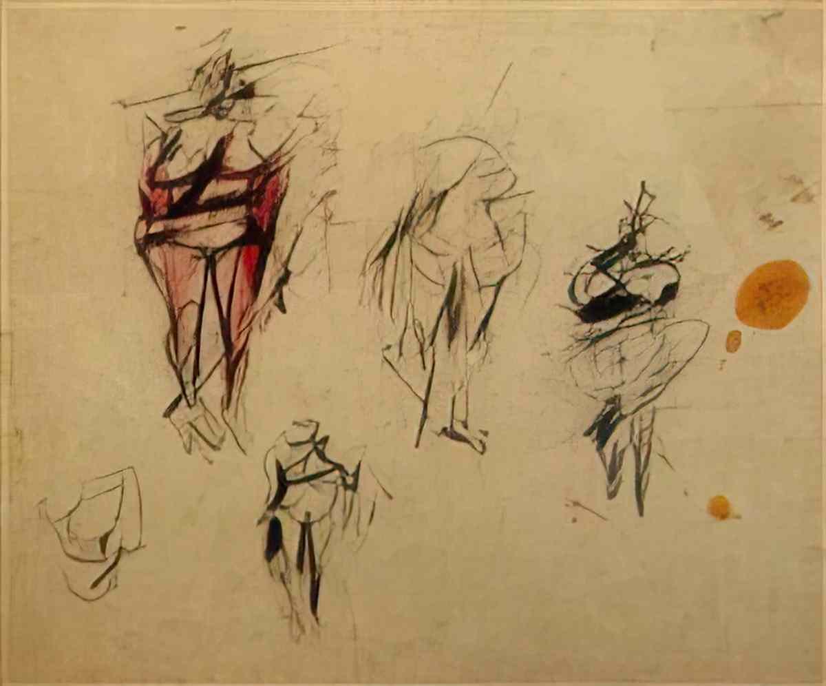 Willem de Kooning studies of women Art A4 Photo Print
