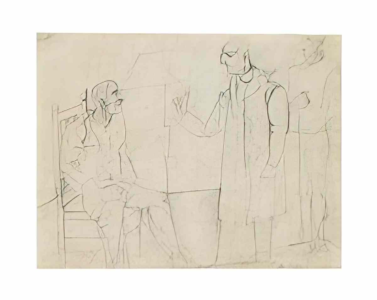 Willem de Kooning three studies of men Art A4 Photo Print