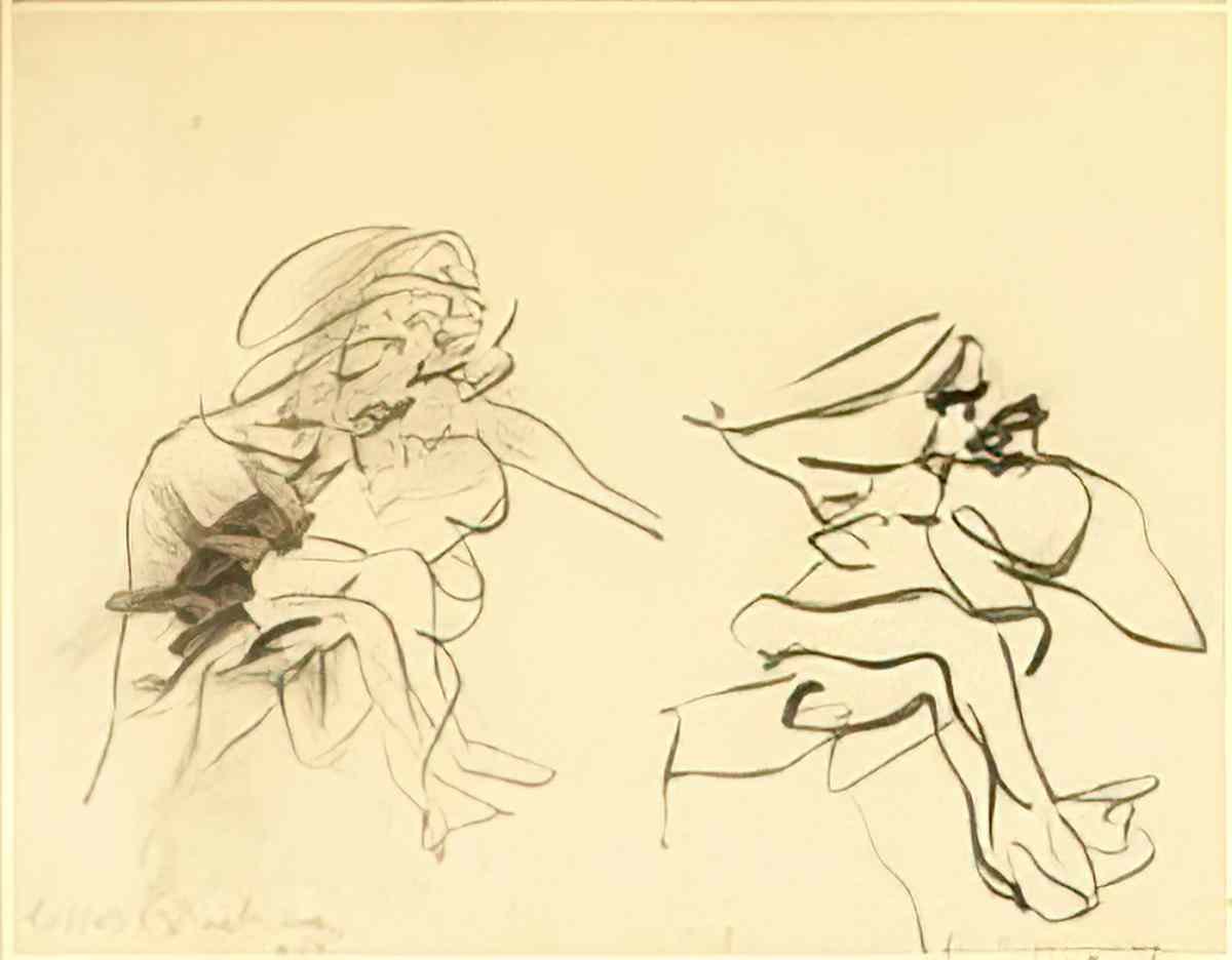 Willem de Kooning two figures4 Art A4 Photo Print