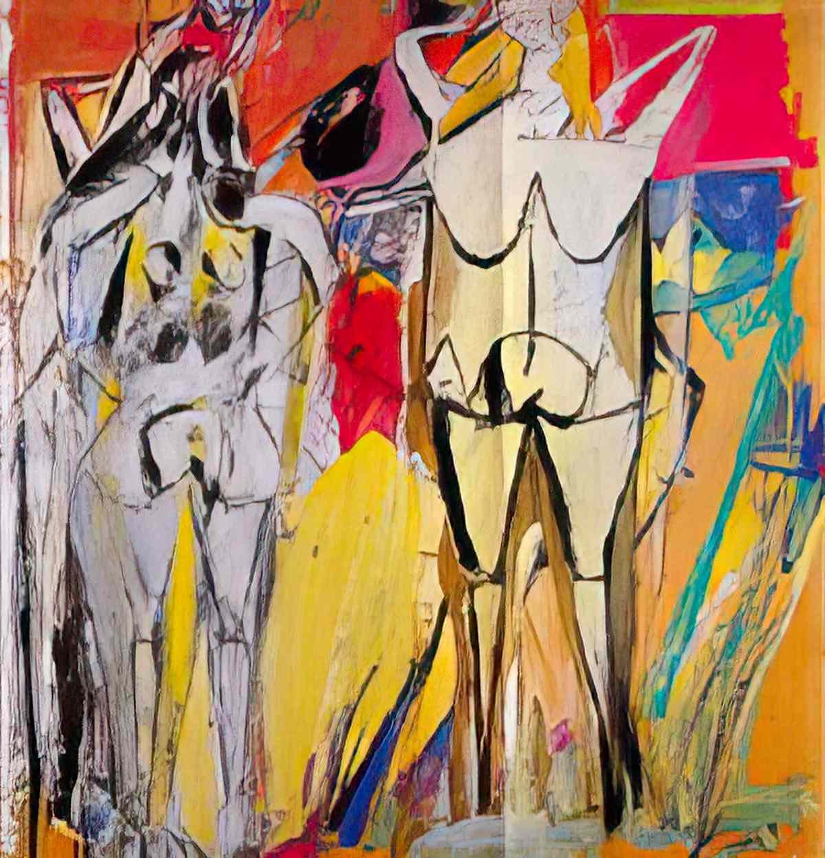 Willem de Kooning two standing women2 Art A4 Photo Print
