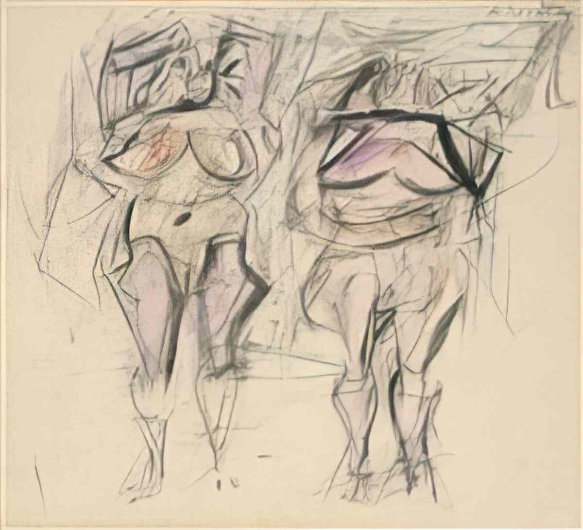 Willem de Kooning two women ii Art A4 Photo Print