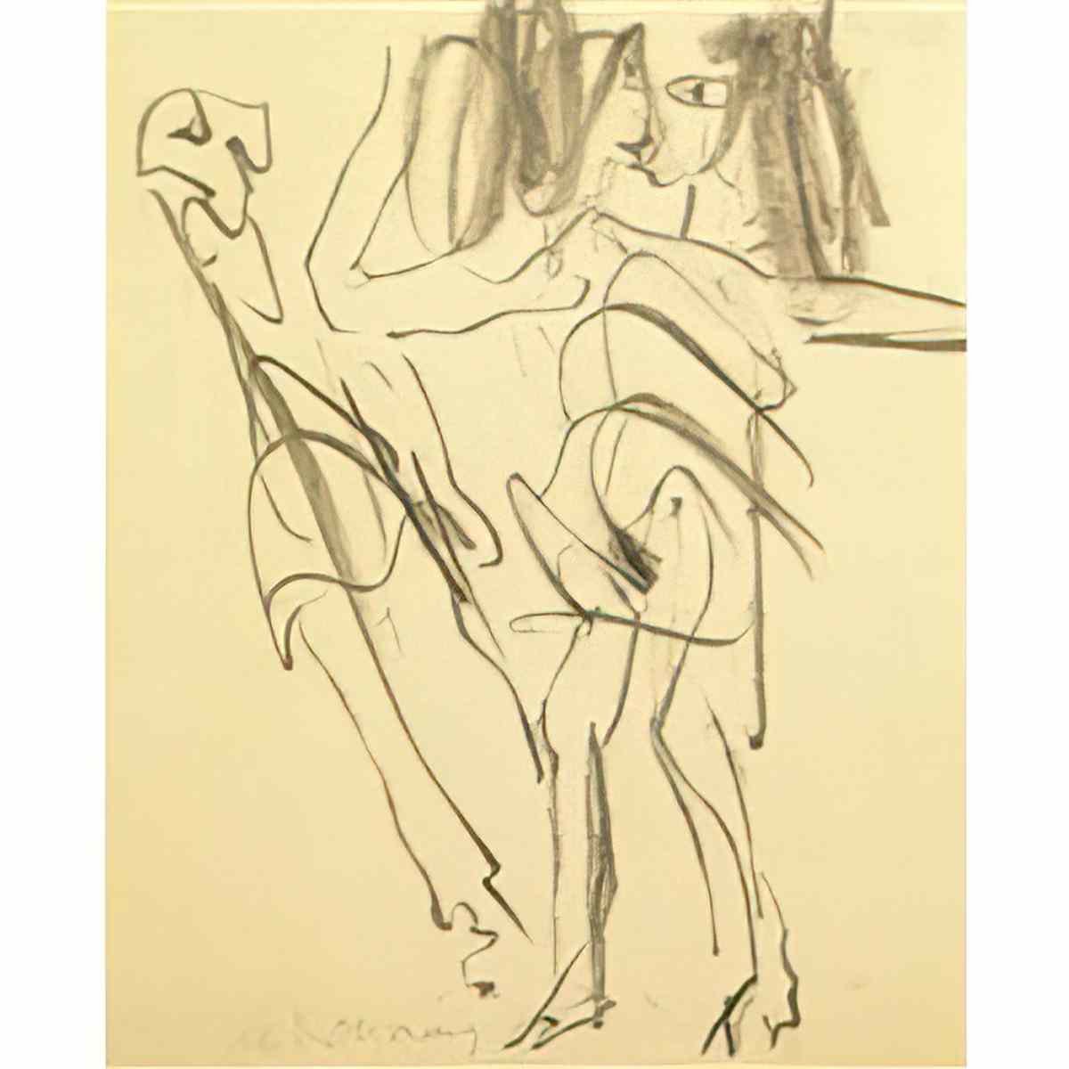 Willem de Kooning untitled closed eye drawing Art A4 Photo Print