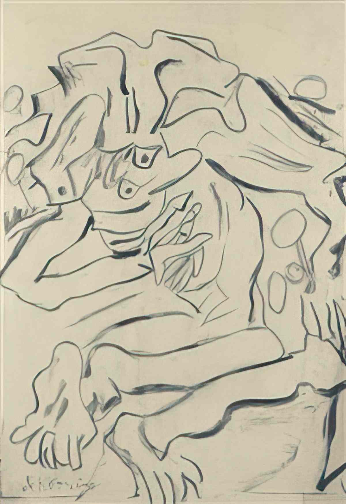 Willem de Kooning untitled figure 2 Art A4 Photo Print