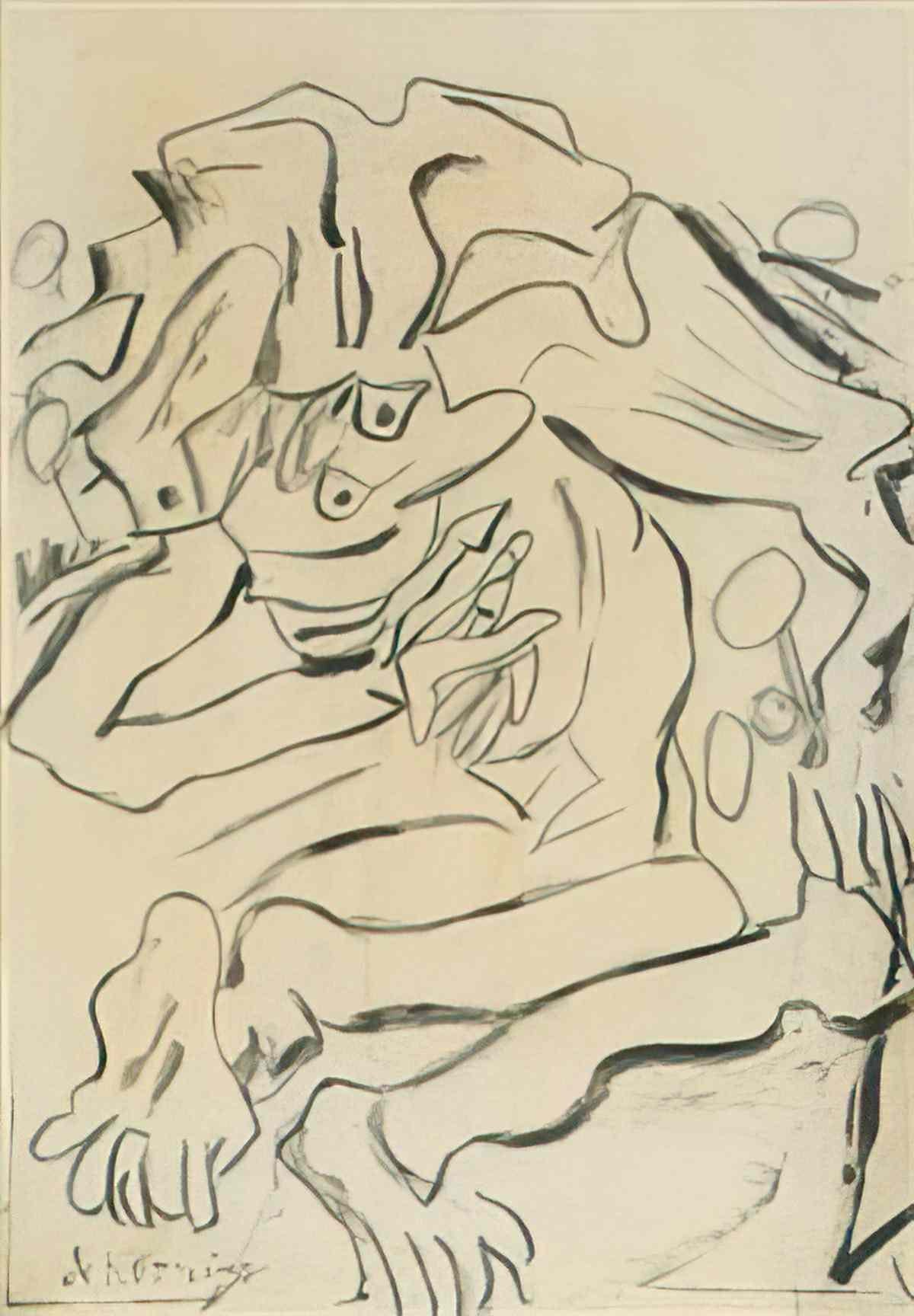 Willem de Kooning untitled figure Art A4 Photo Print