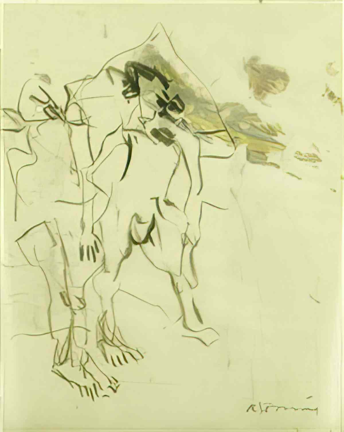 Willem de Kooning untitled late drawing Art A4 Photo Print