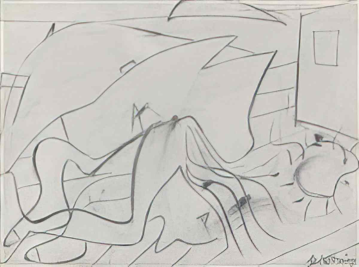 Willem de Kooning untitled reclining figure Art A4 Photo Print