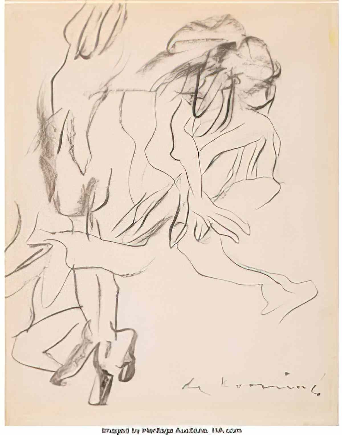 Willem de Kooning untitled two figures Art A4 Photo Print