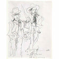 Willem de Kooning untitled two figures + abstract sketch, verso Art A4 Photo Print