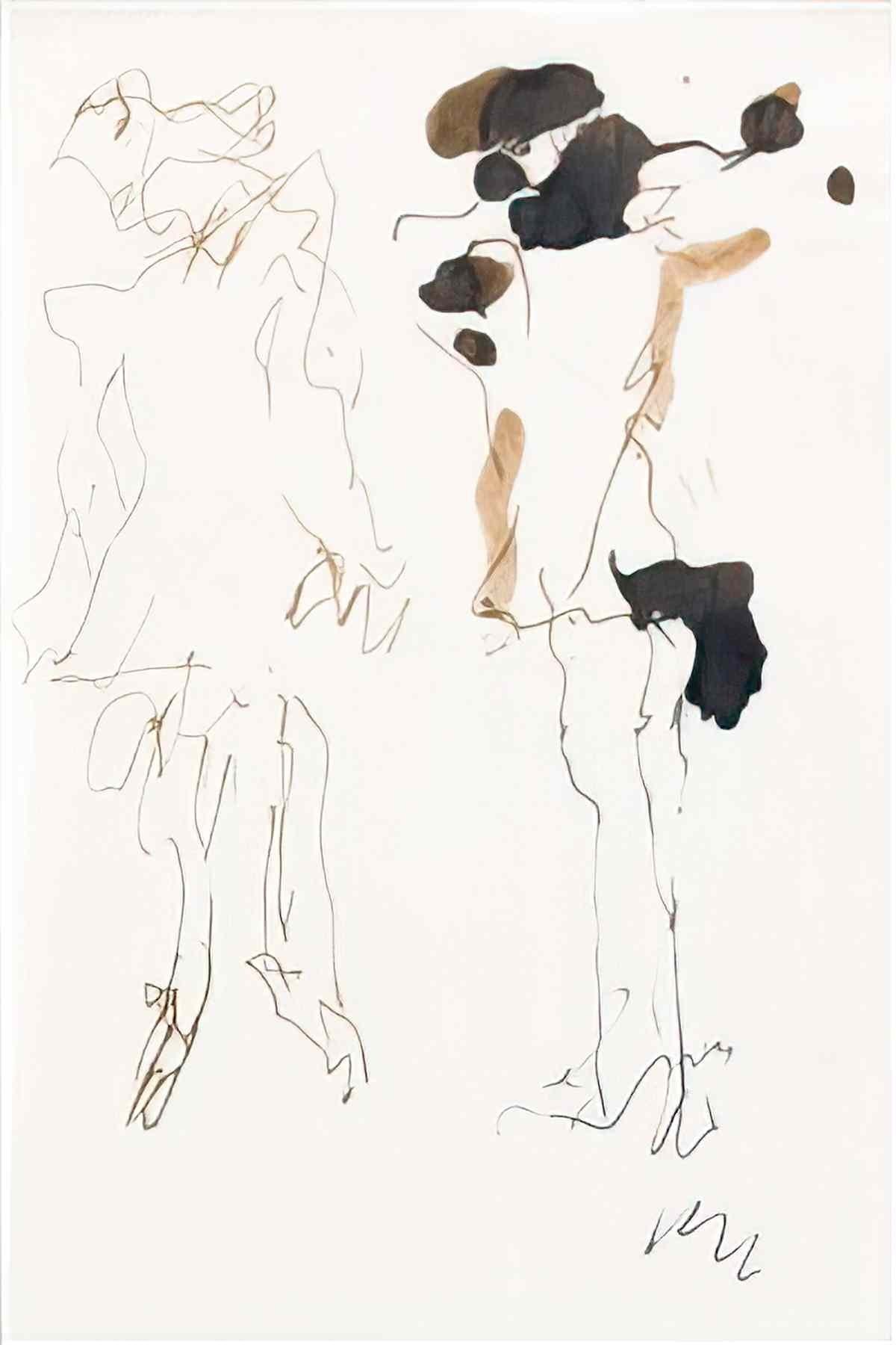 Willem de Kooning untitled two standing figures Art A4 Photo Print