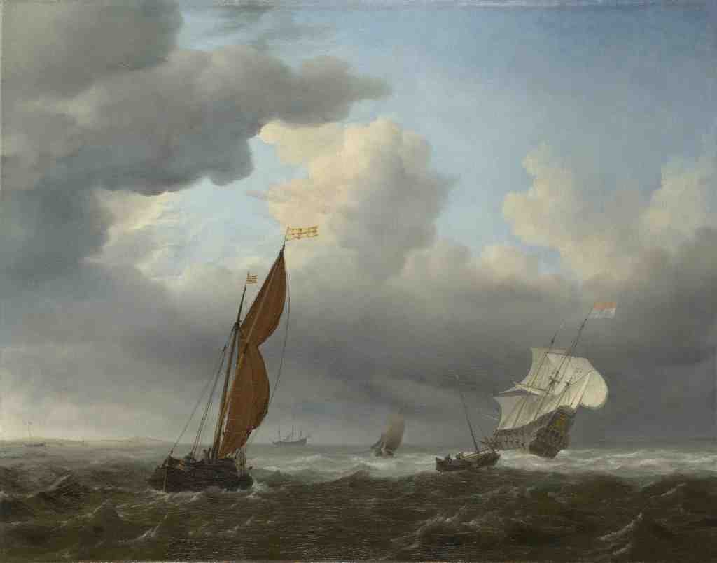 Willem van de Velde A Dutch Ship and Other Small Vessels in a Strong Breeze A4 Photo Print