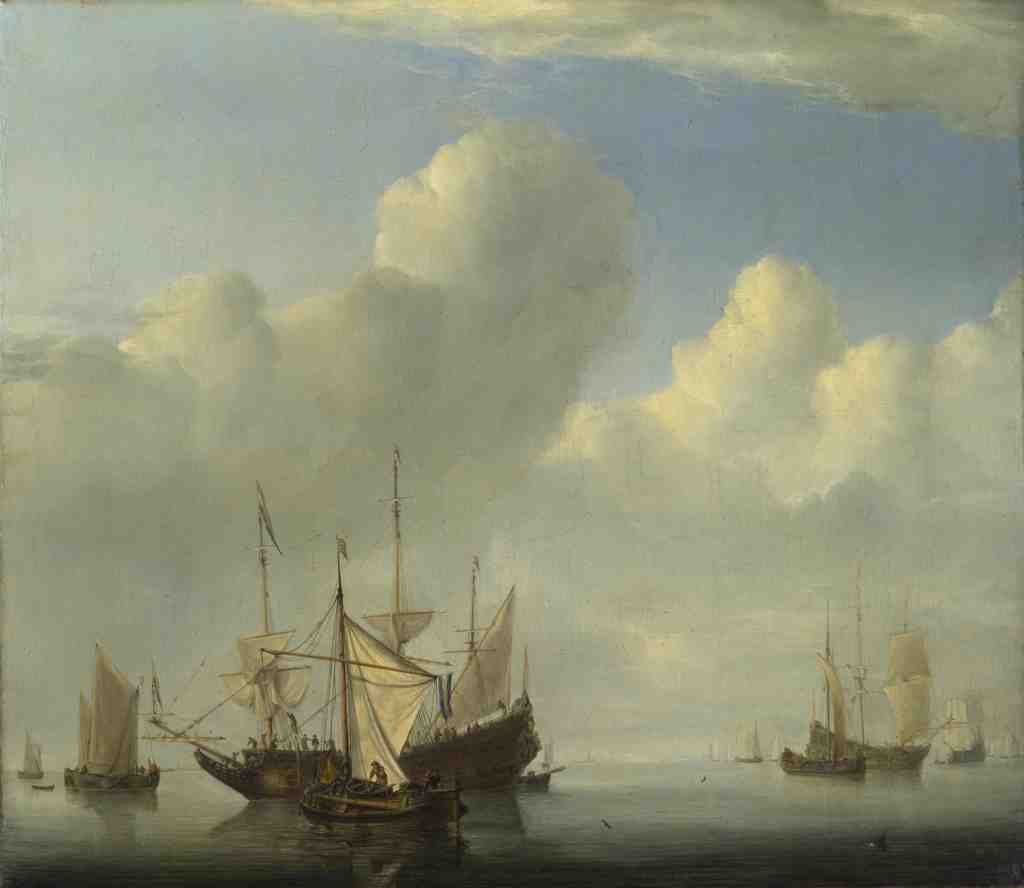 Willem van de Velde A Dutch Ship coming to Anchor A4 Photo Print