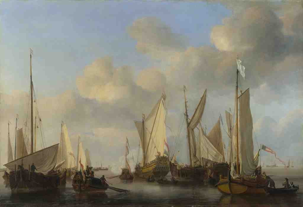 Willem van de Velde A Dutch Yacht saluting A4 Photo Print